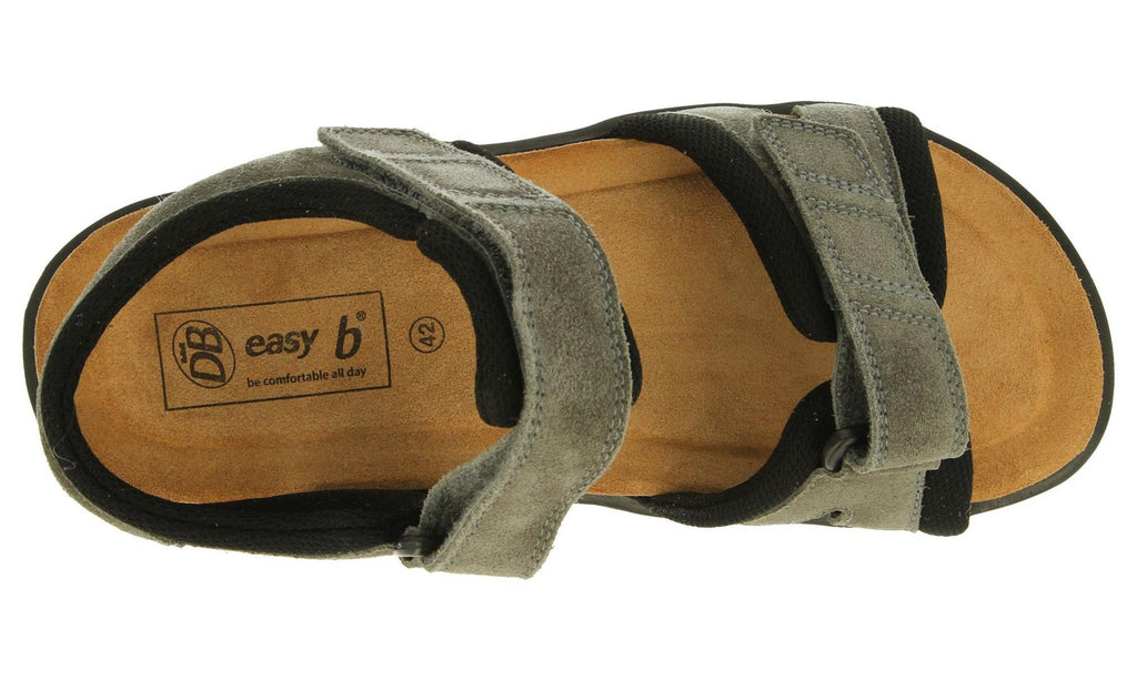 DB Shoes (87179G) Men's RAMSEY Casual Touch Fastening Strap Sandal 2V Fit in Black 42 to 47