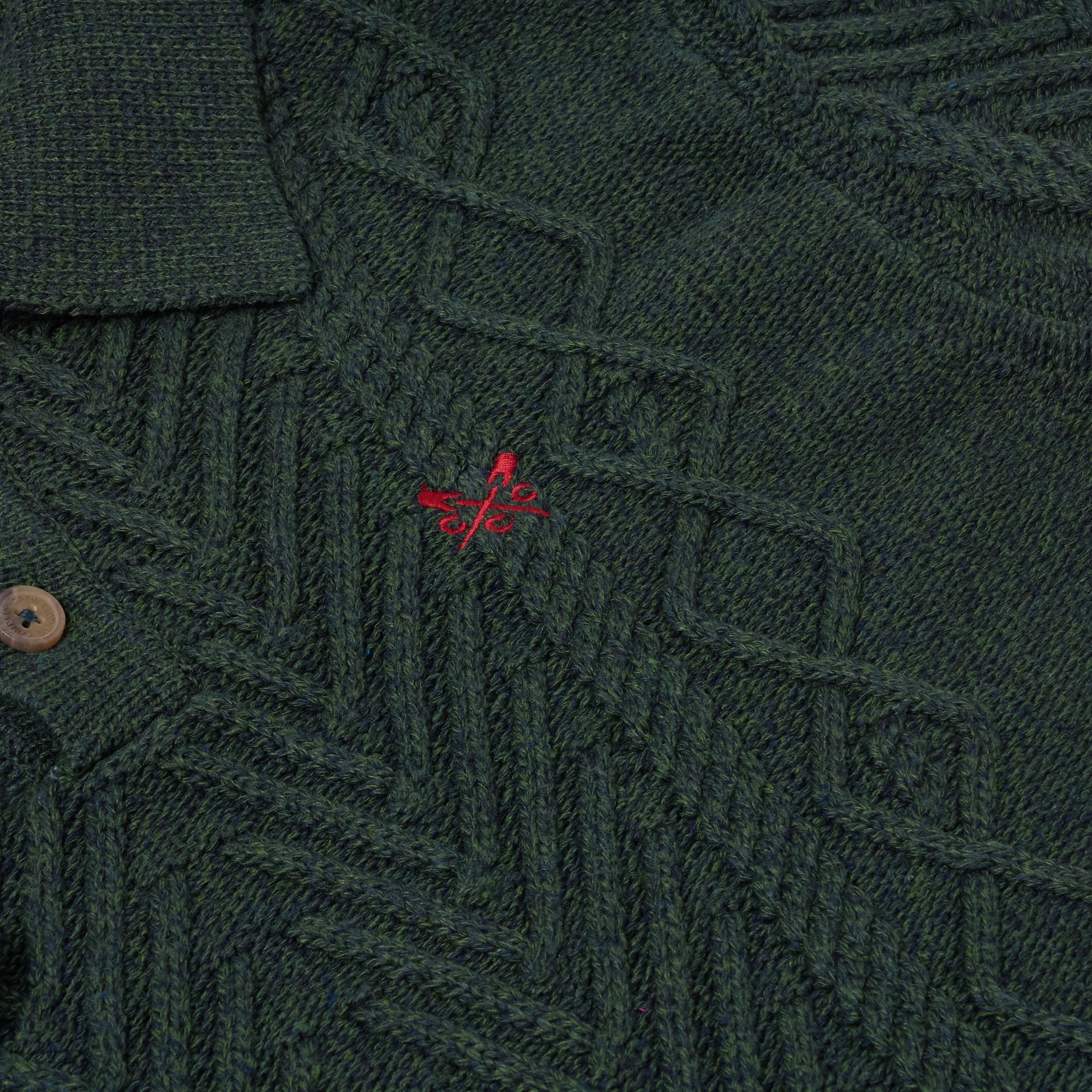 Crew Clothing Company Men's Cable Knit Button Neck Jumper 6 Colours XS–3XL