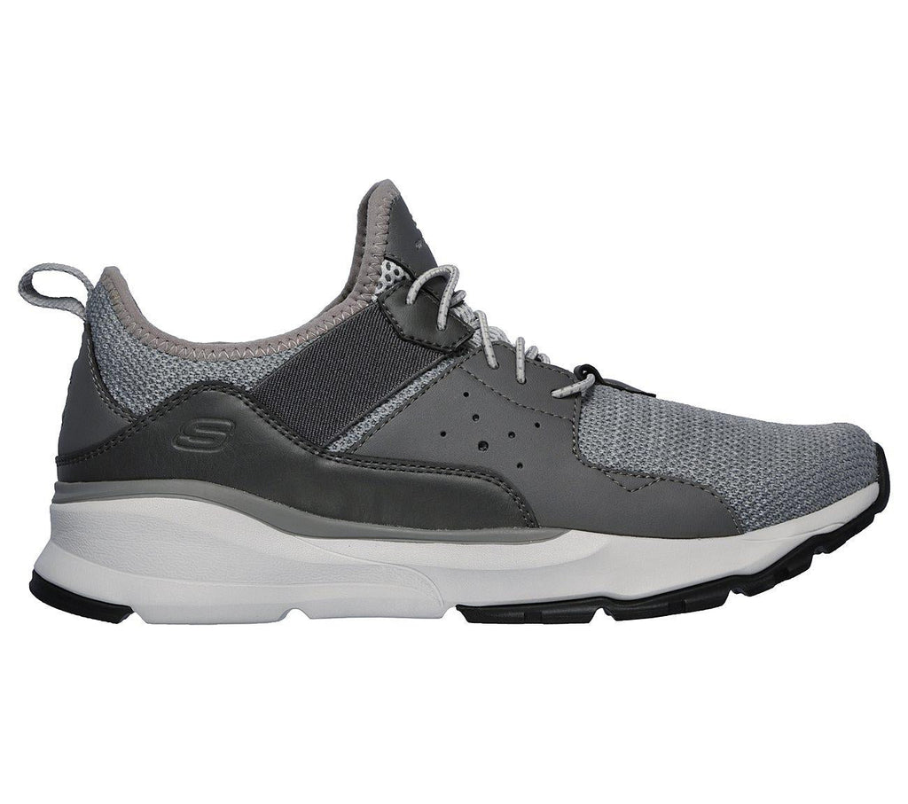 SKECHERS Men's Relven-Arkson Slip On Stretch Laced Sporty Casual Comfort Sneaker in Light Grey