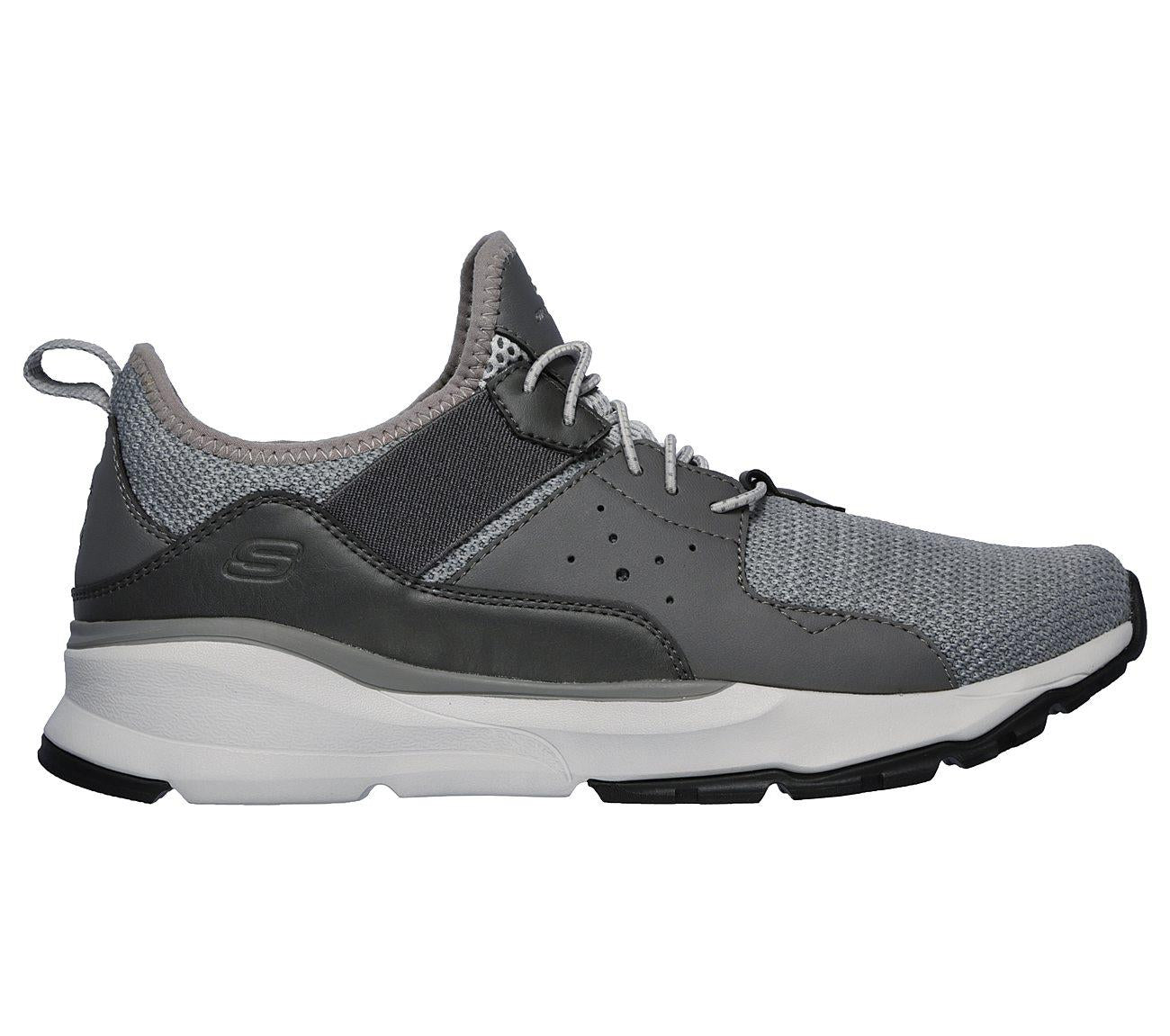 SKECHERS Men's Relven-Arkson Slip On Stretch Laced Sporty Casual Comfort Sneaker in Light Grey