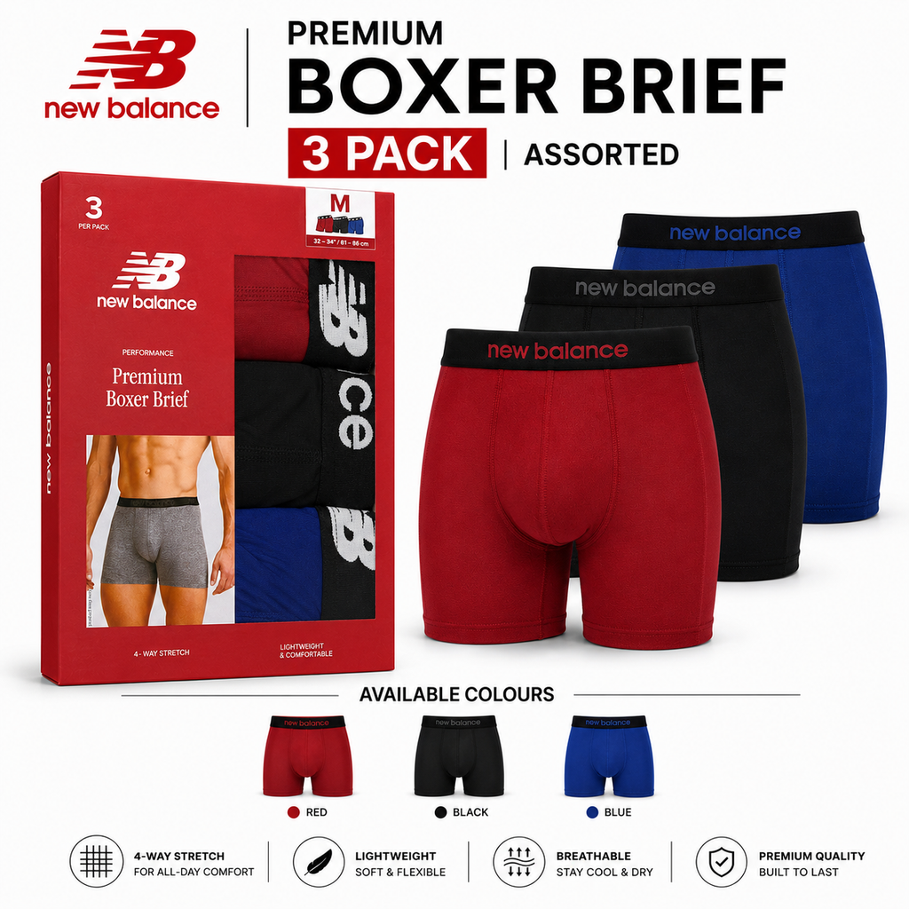 New Balance Mens Premium Stretch Boxer Briefs Trunks Underwear S-XL 3-12 Pack - QHA UK