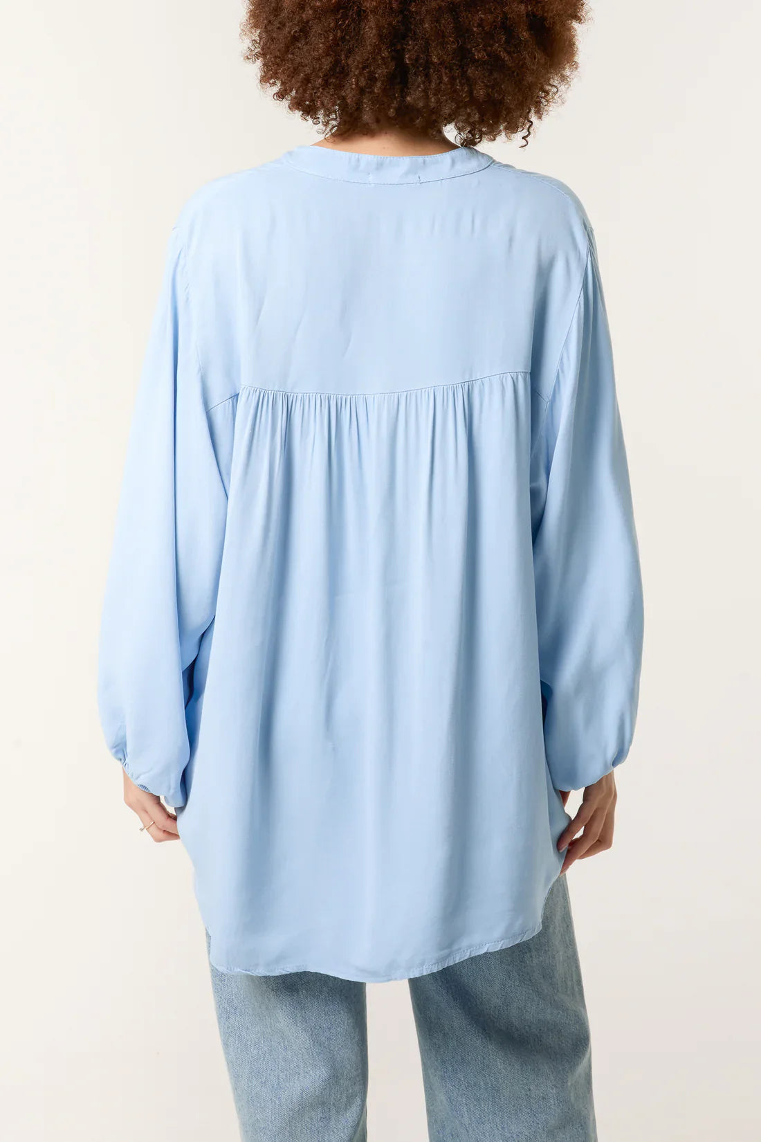 Grandad Collar Shell Button Blouse 8-18
