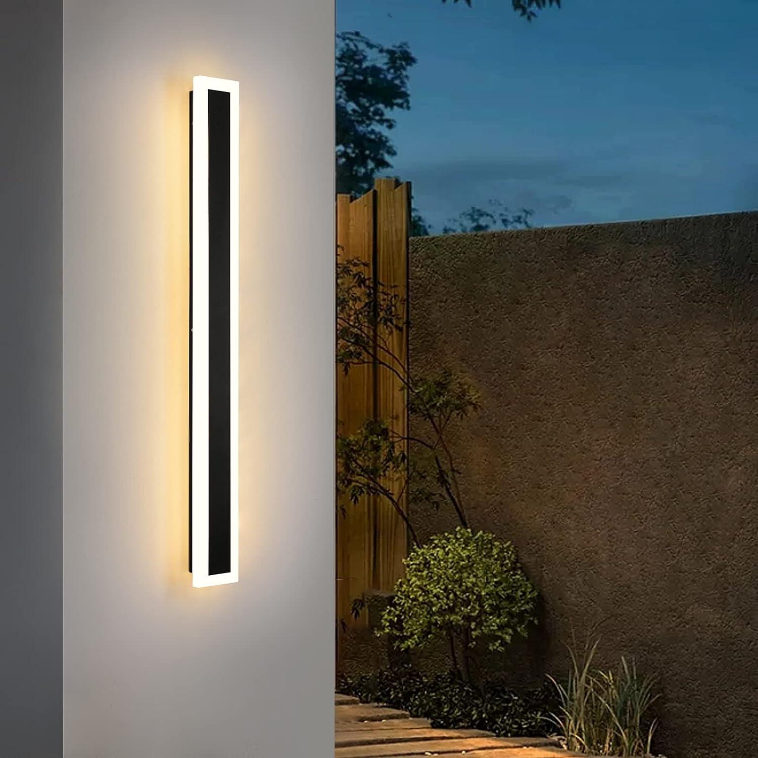 Modern Porch & Patio Wall Light 90CM | 18W Black Exterior Fixture | Waterproof