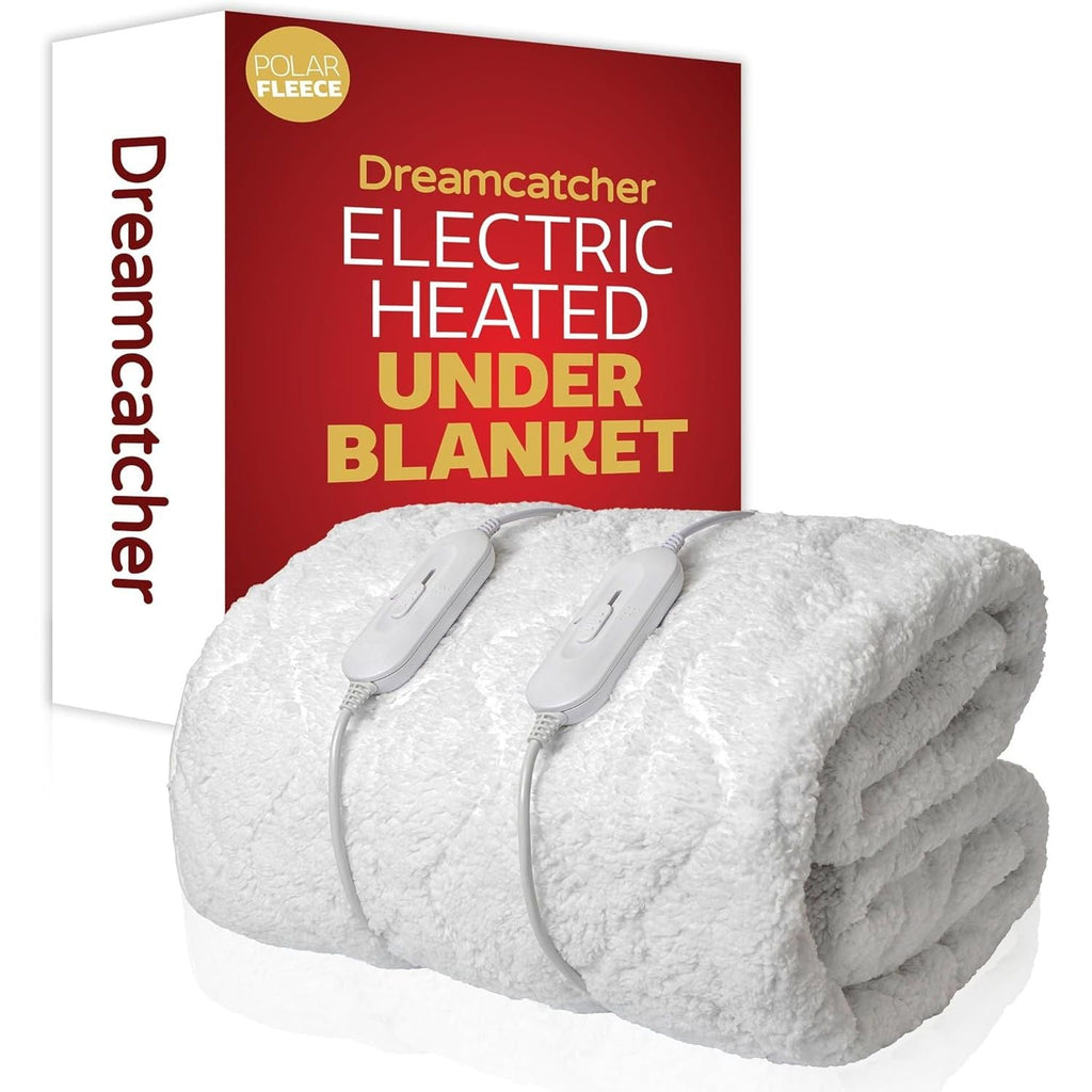 Double Electric Blanket 190x137cm Soft Fleece with 3 Heat Settings Dreamcatcher