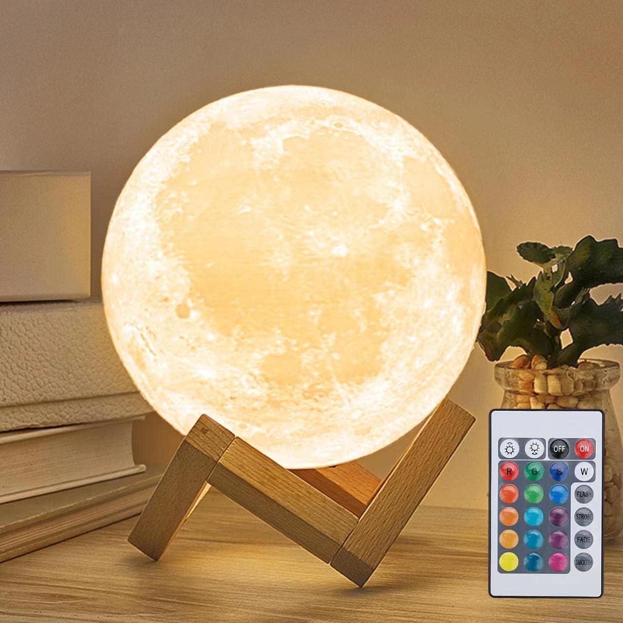 Moon Beam 3D LED Light 15cm - Home Decor LED Lamp - Moon Model Light Up Wireless