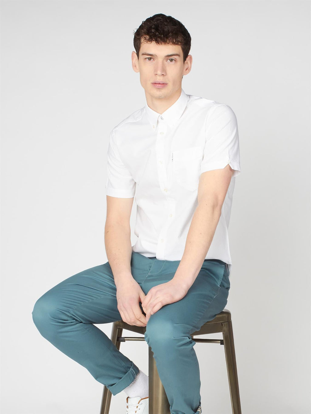 Ben Sherman Mens Big Size Short Sleeve Organic Cotton Oxford Shirt (65095) 2XL-5XL, 4 Colours