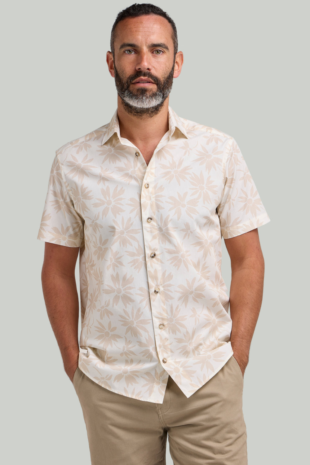 Double TWO Floral Print Short Sleeve Shirt For Men in 2 Colours, M-5XL