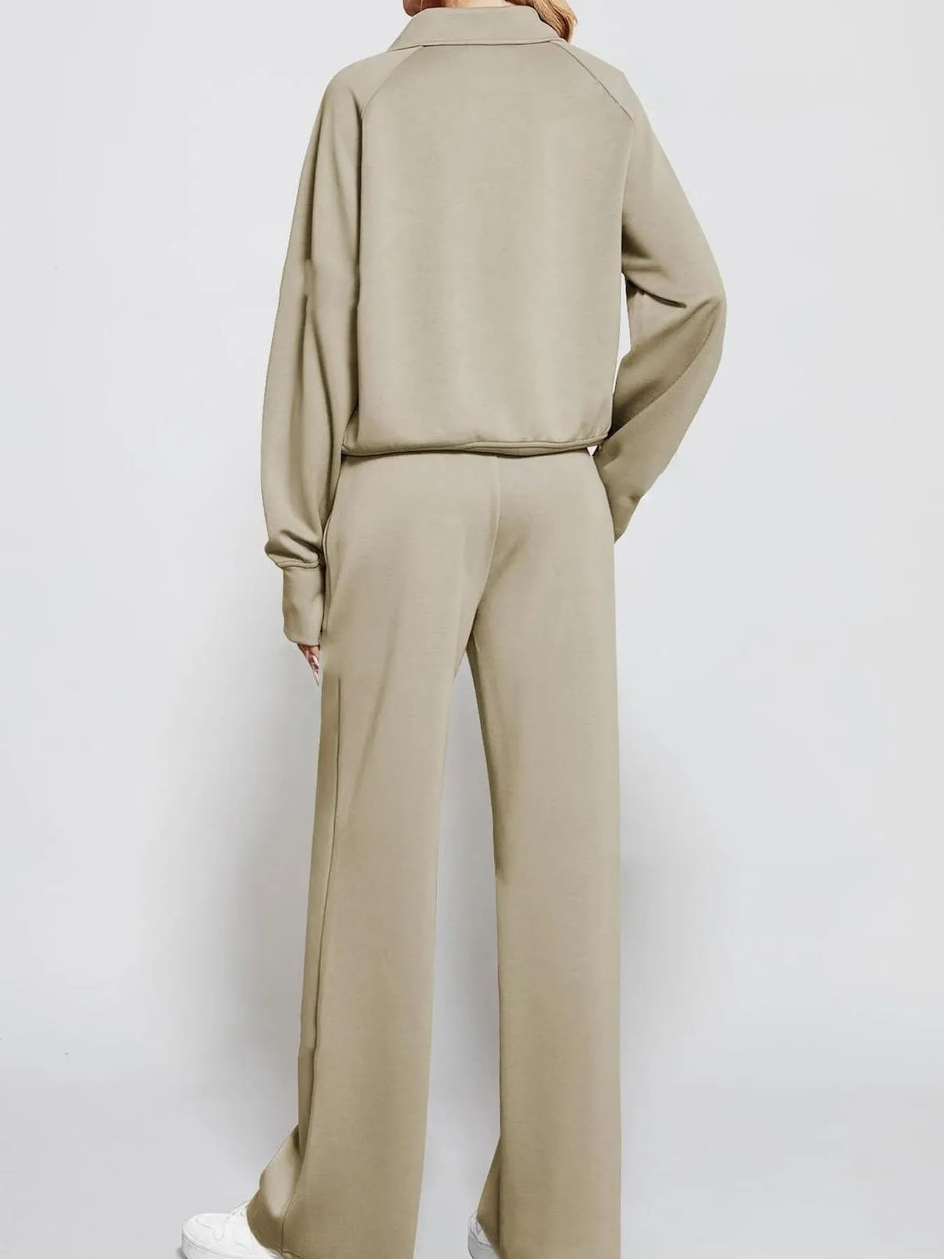 Half Zip Long Sleeve Top and Pants Set