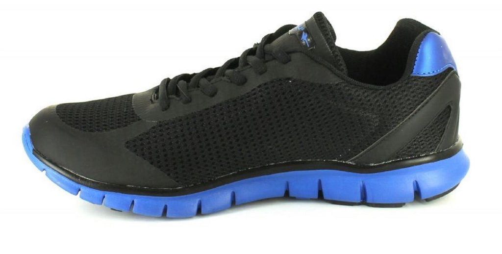 GOLA LIGHT WEIGHT RELAXED FIT BREATHABLE RUNNING TRAINERS IN BLACK/BLUE IN SIZE UK7 TO UK15