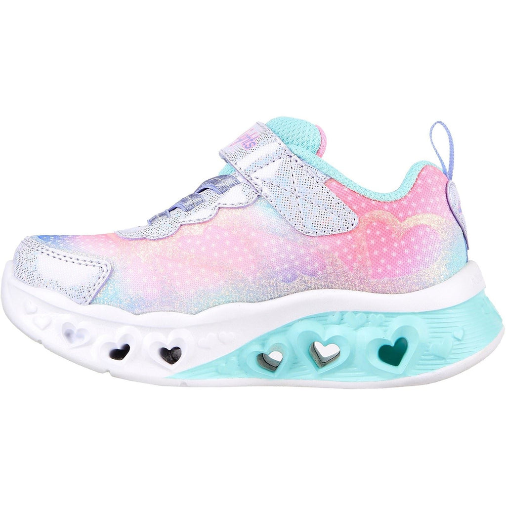 Skechers (GAR302315N) Childrens Sports Flutter Heart Lights Simply Love Shoes in UK 4 to 9