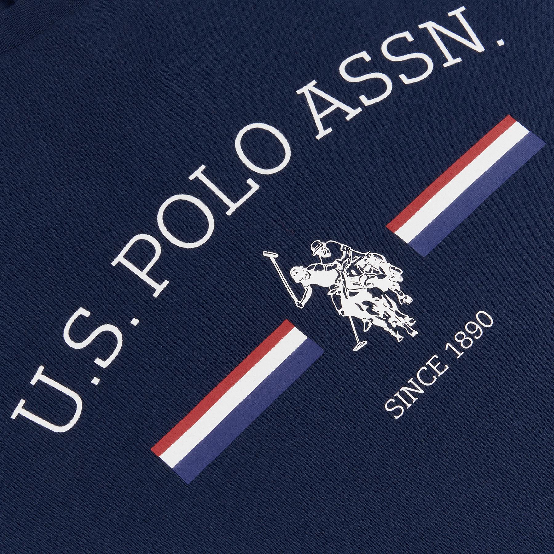 Men U.S. Polo Assn. Uspa Stripe Rider Pure Cotton T-Shirt