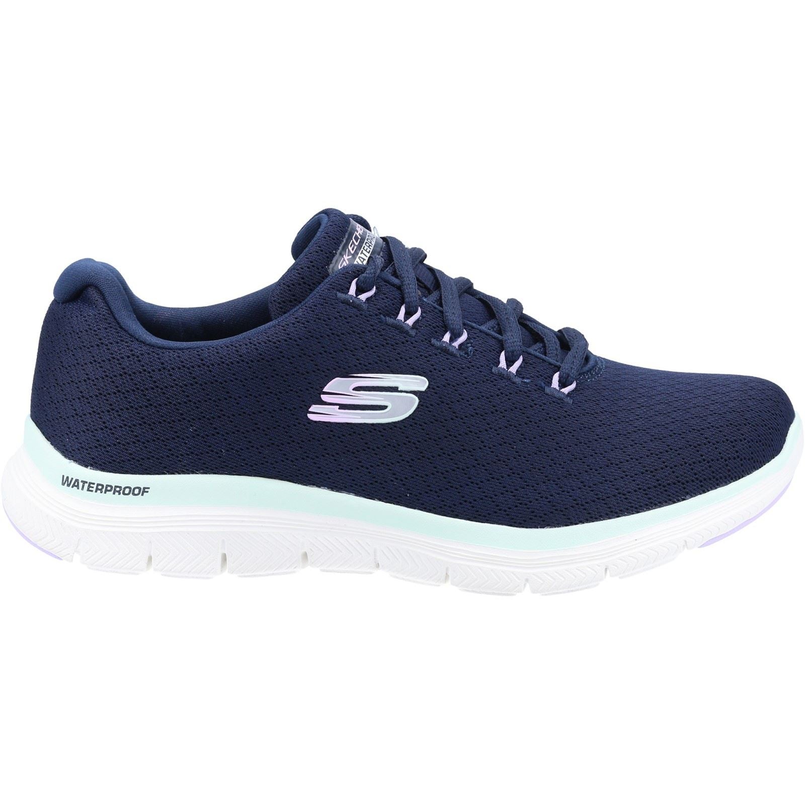 Skechers Flex Appeal 4.0 Coated Fidelity Shoes Ladies Sports in Navy
