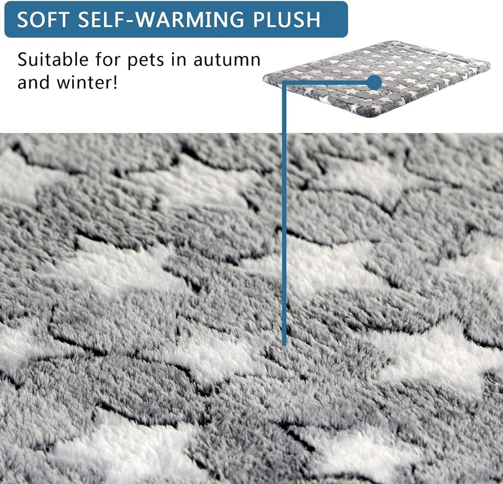 Dog Crate Mat Reversible Cool Warm 91x61cm Washable Foam Grey Blue KROSER