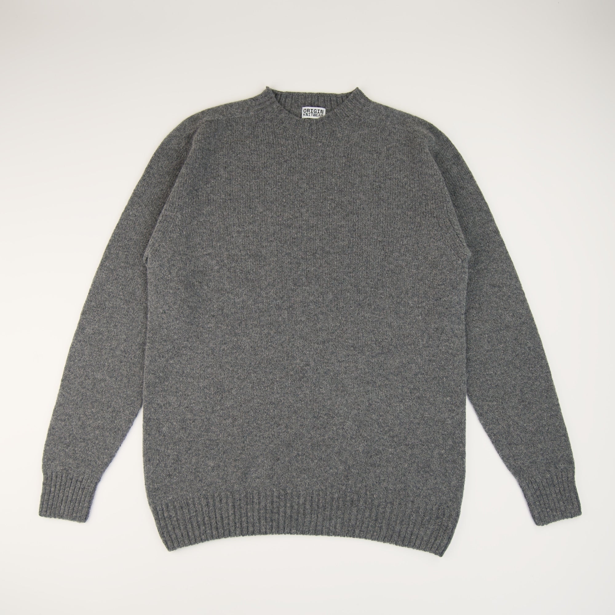 Seamless Crew Jumper - Grey | 100% Geelong Lambswool | Made in the UK