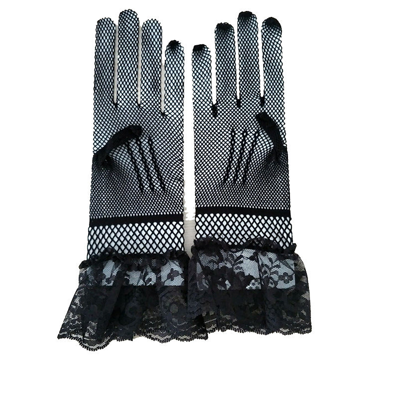 1 Pair Knitted Stretch Mesh Gloves, Wedding Gloves