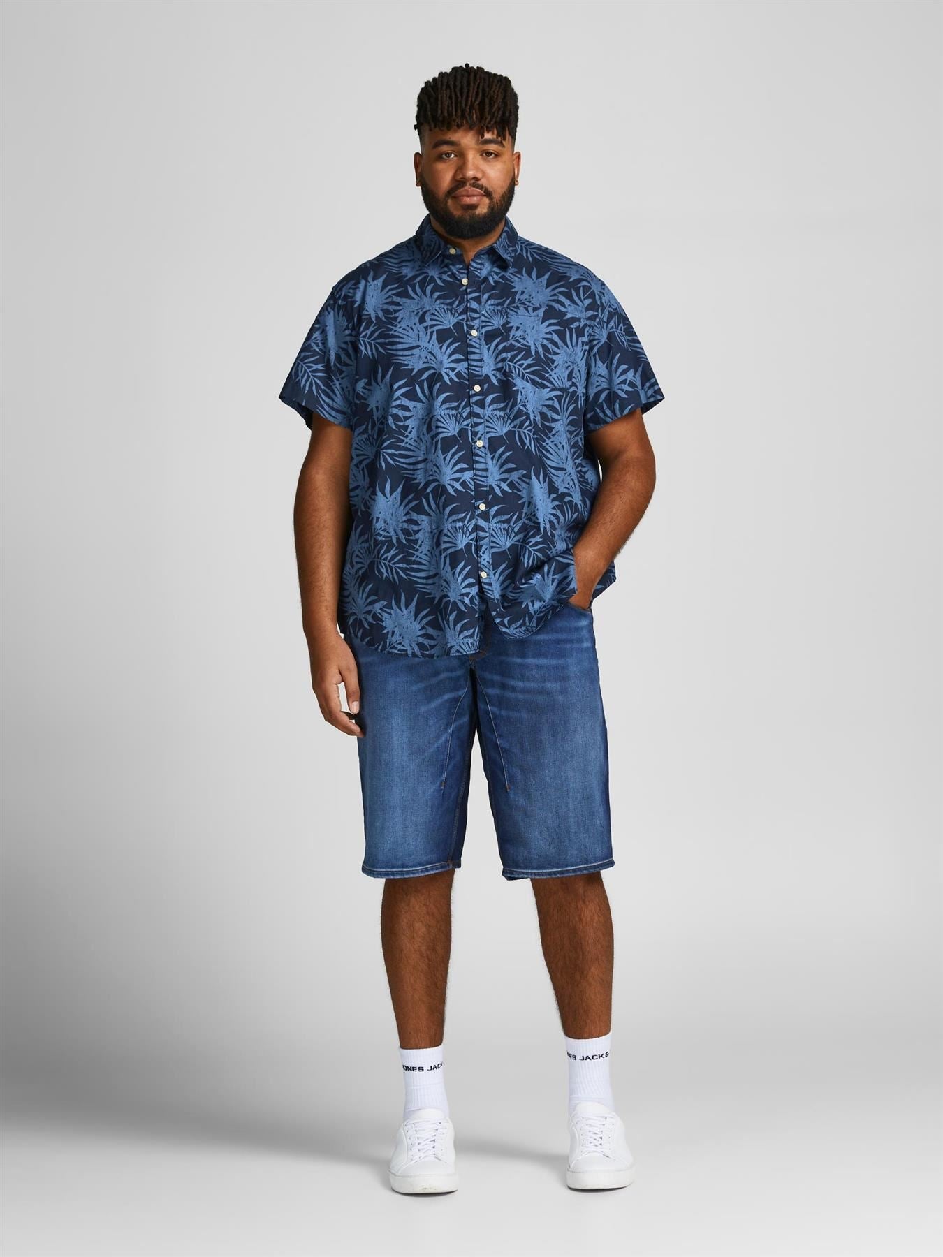 Jack & Jones Big & Tall Fit Size Men's Pure Cotton Floral Shirt in Size 2XL-6XL, 2 Colours