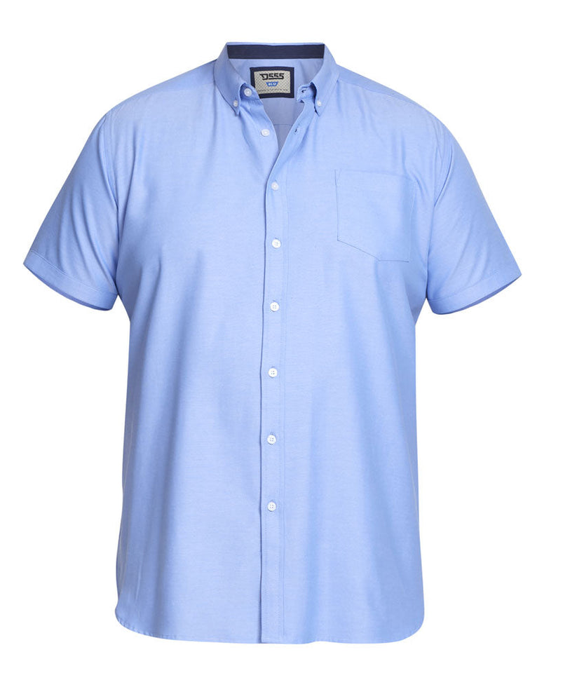 D555 Mens Oxford Shirt Big & Tall Short Sleeve 2XL-8XL Button Down - QHA UK