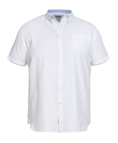 D555 Mens Oxford Shirt Big & Tall Short Sleeve 2XL-8XL Button Down - QHA UK