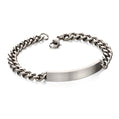 Fred Bennett Brushed Stainless Steel ID Bar Bracelet