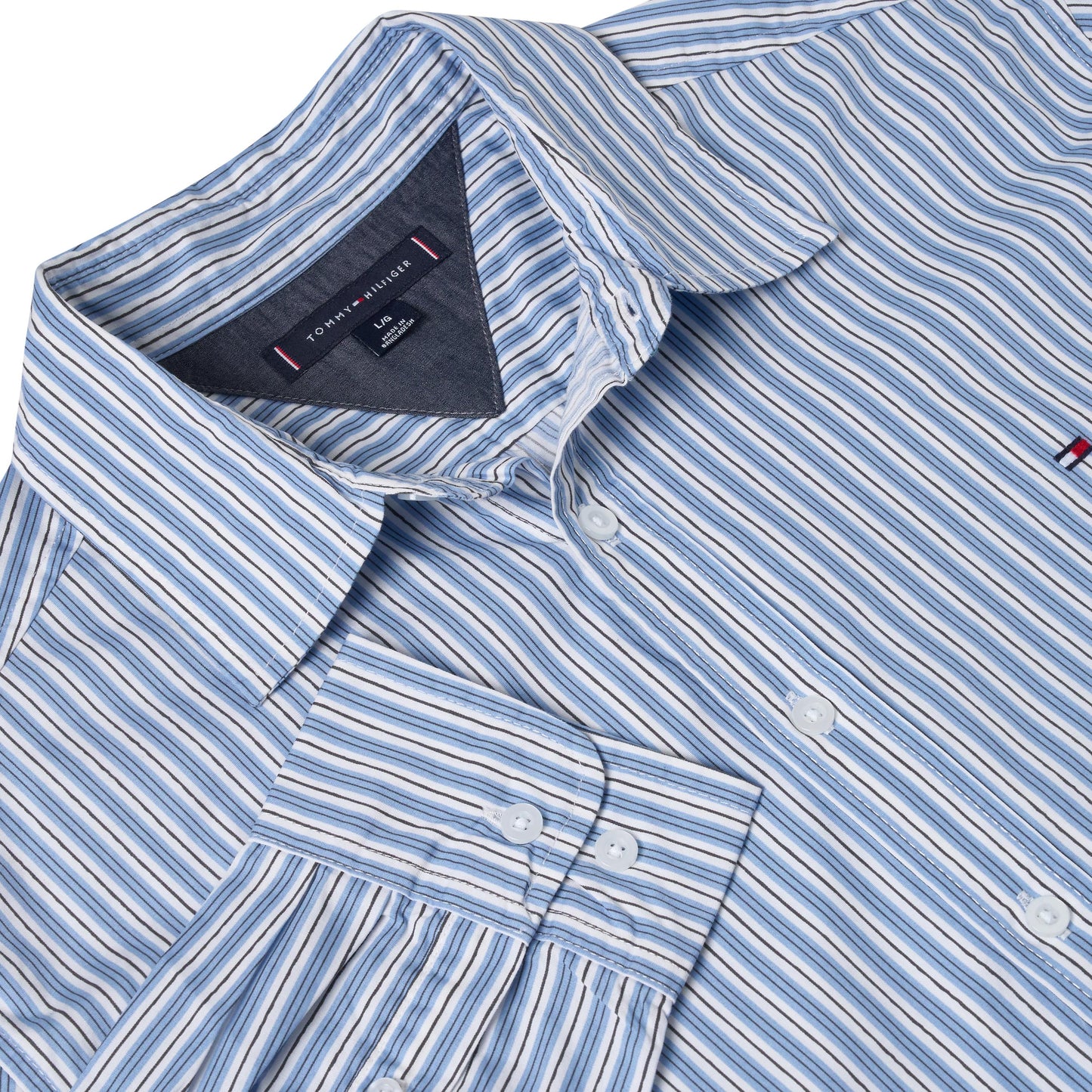 Tommy Hilfiger Men's Striped Fitted Shirt | Dark Blue & Light Blue