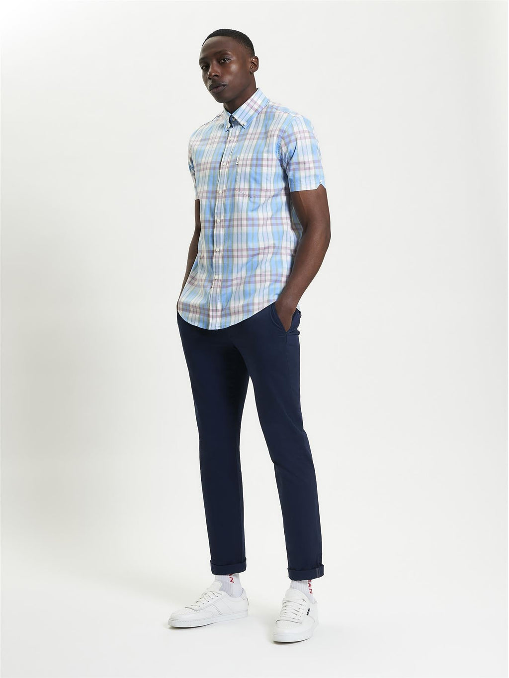 Ben Sherman Irregular Check Short Sleeve Shirt For Men in 2 Colours, 2XL-5XL