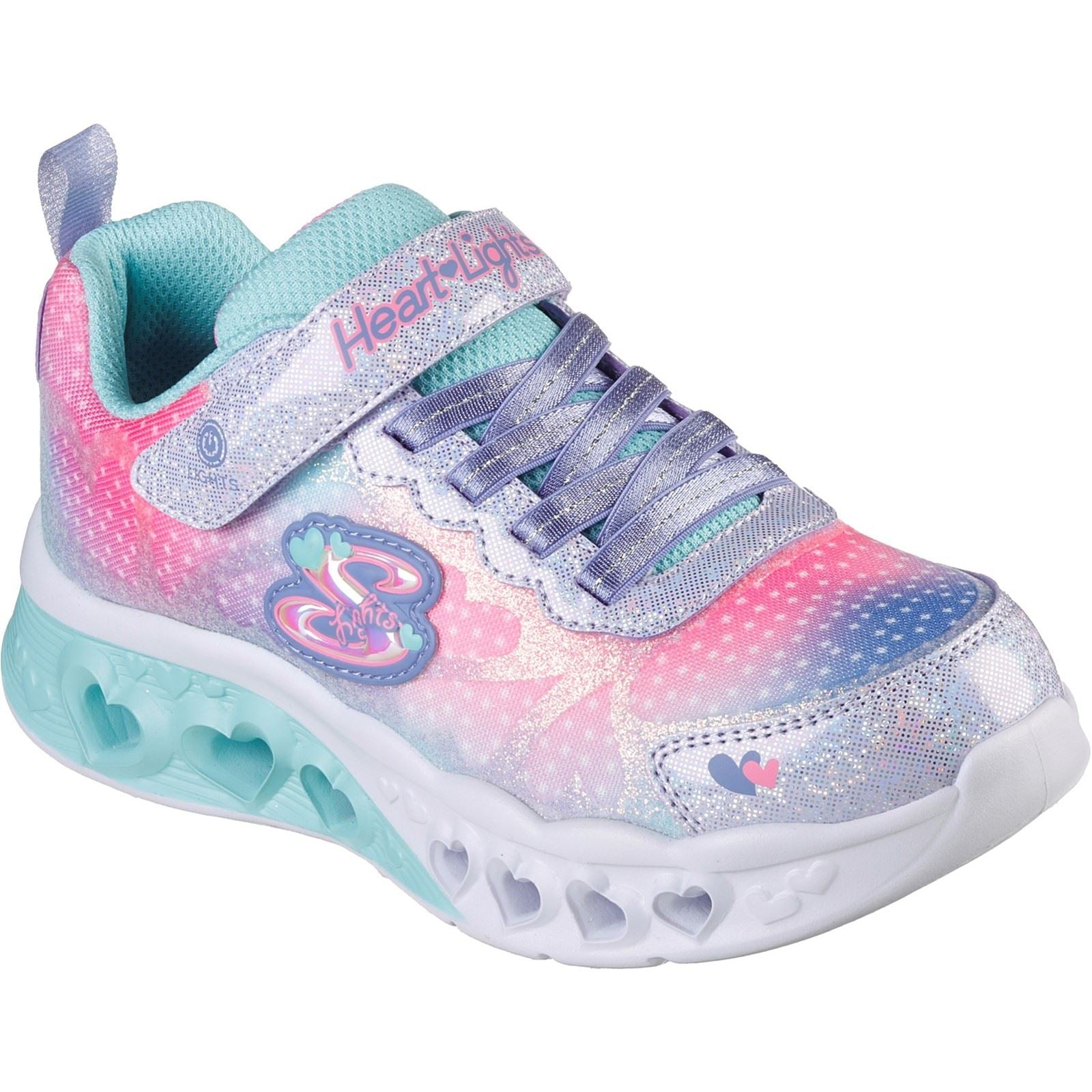 Skechers (GAR302315L) Childrens Sports Flutter Heart Lights Simply Love Shoes in UK 1.5 to 13.5
