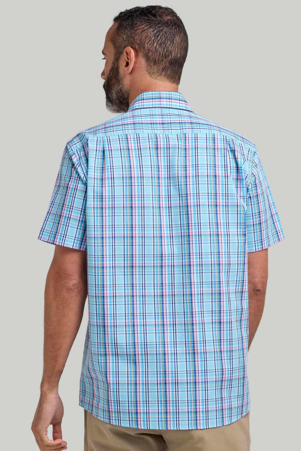Double TWO Plaid Check Short Sleeve Shirt For Men in 2 Colours, M-5XL
