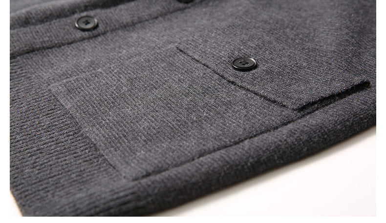 Lapel Cardigan Men's Wool Sweater