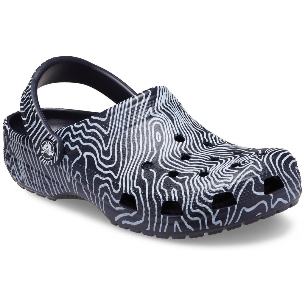 Crocs Unisex's Adult Classic Topographic Clog in Deep Navy/Multi 6 to 12