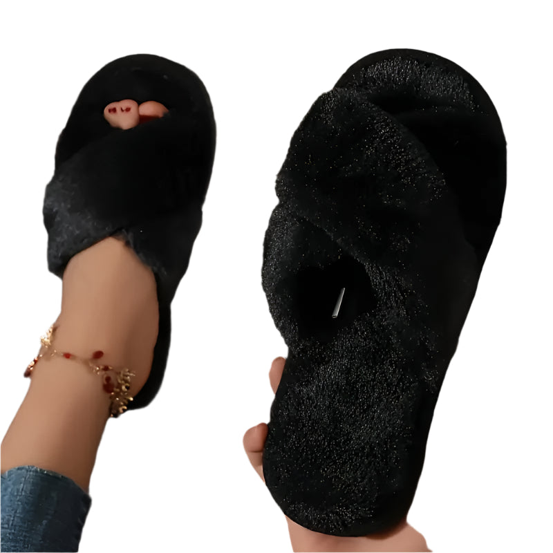 2025 New Fuzzy Cross Lightweight and Warm Slipper