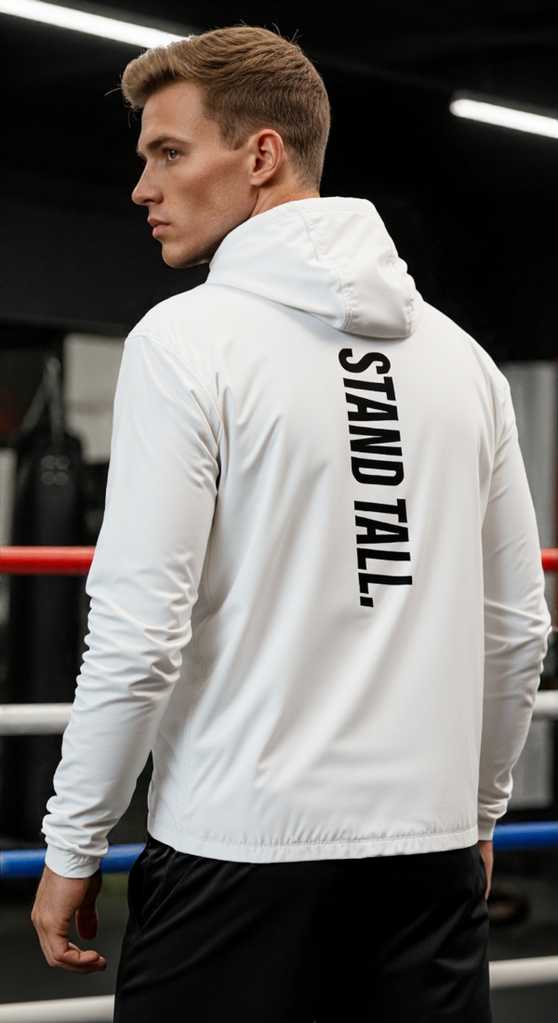Soft Hooded Sports Jacket - Stand Tall Blk/wht