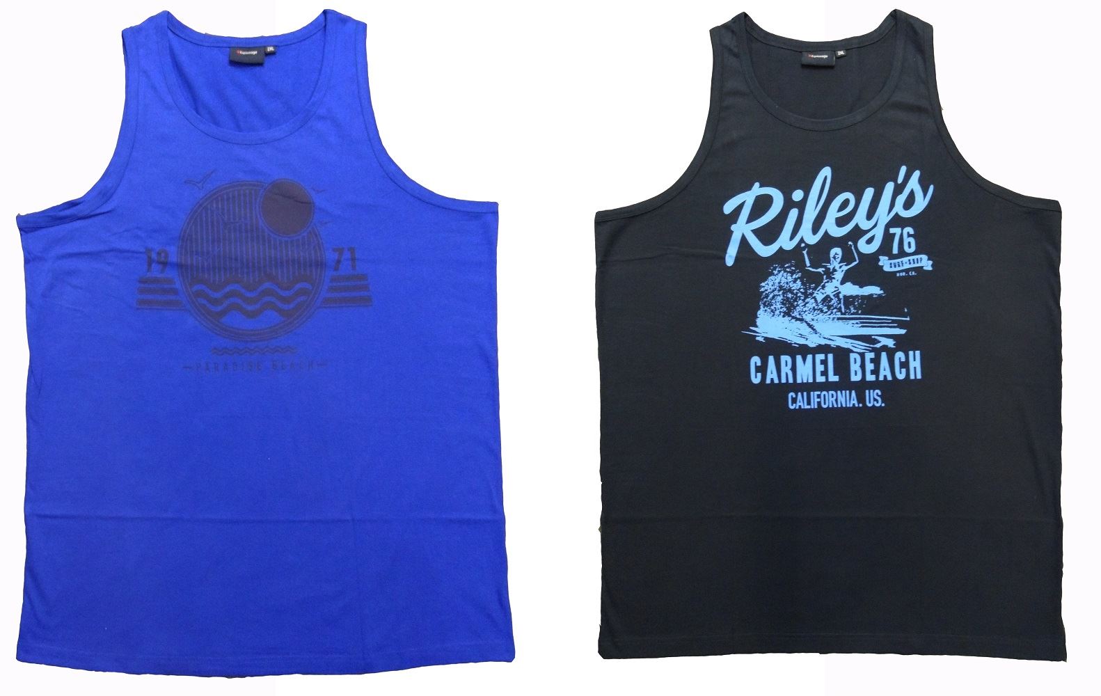 Espionage Combed Cotton Printed Muscle Vest (204) in Size 2XL to 8XL, 2 Options
