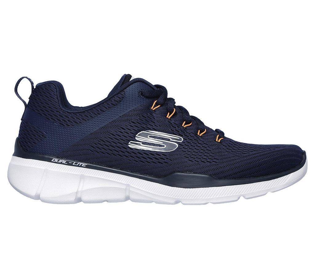 SKECHERS Men's Relaxed Fit-Equalizer 3.0 Track shoe/Trainers in Navy/Orange