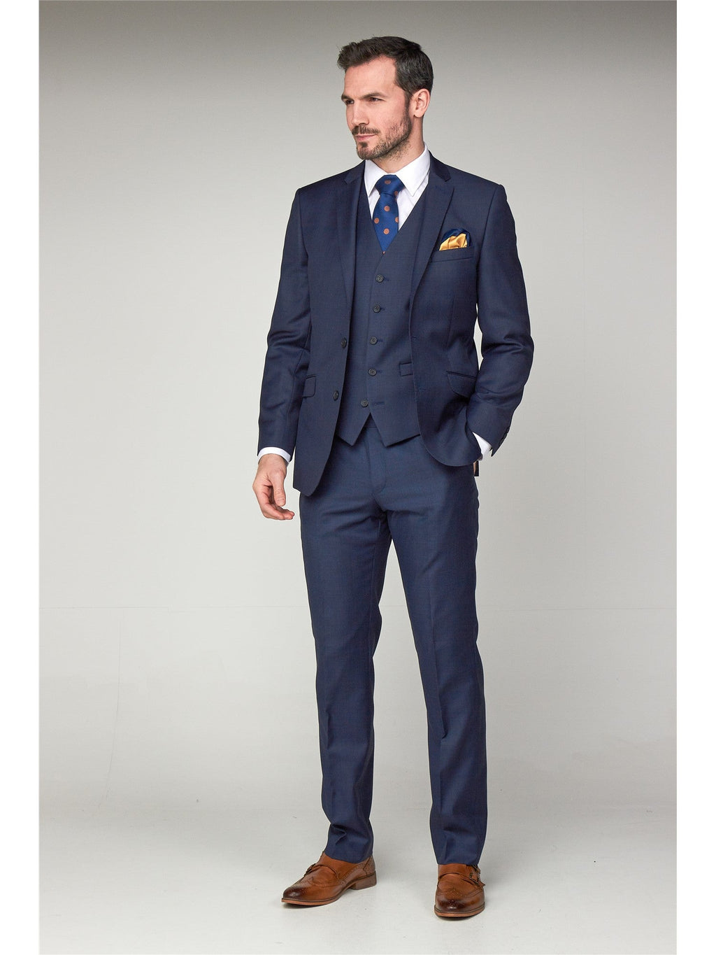 SCOTT Classic Fit Wool Blend Ink Blue Suit Jacket Size 34 - 60