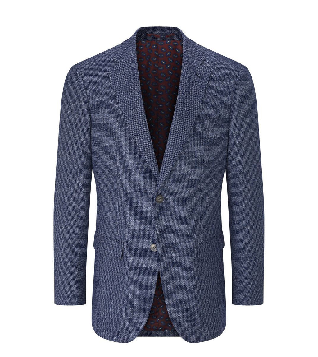 Skopes Tailored Fit Cole Jacket For Men in Navy Textured Weave, 36S-62L