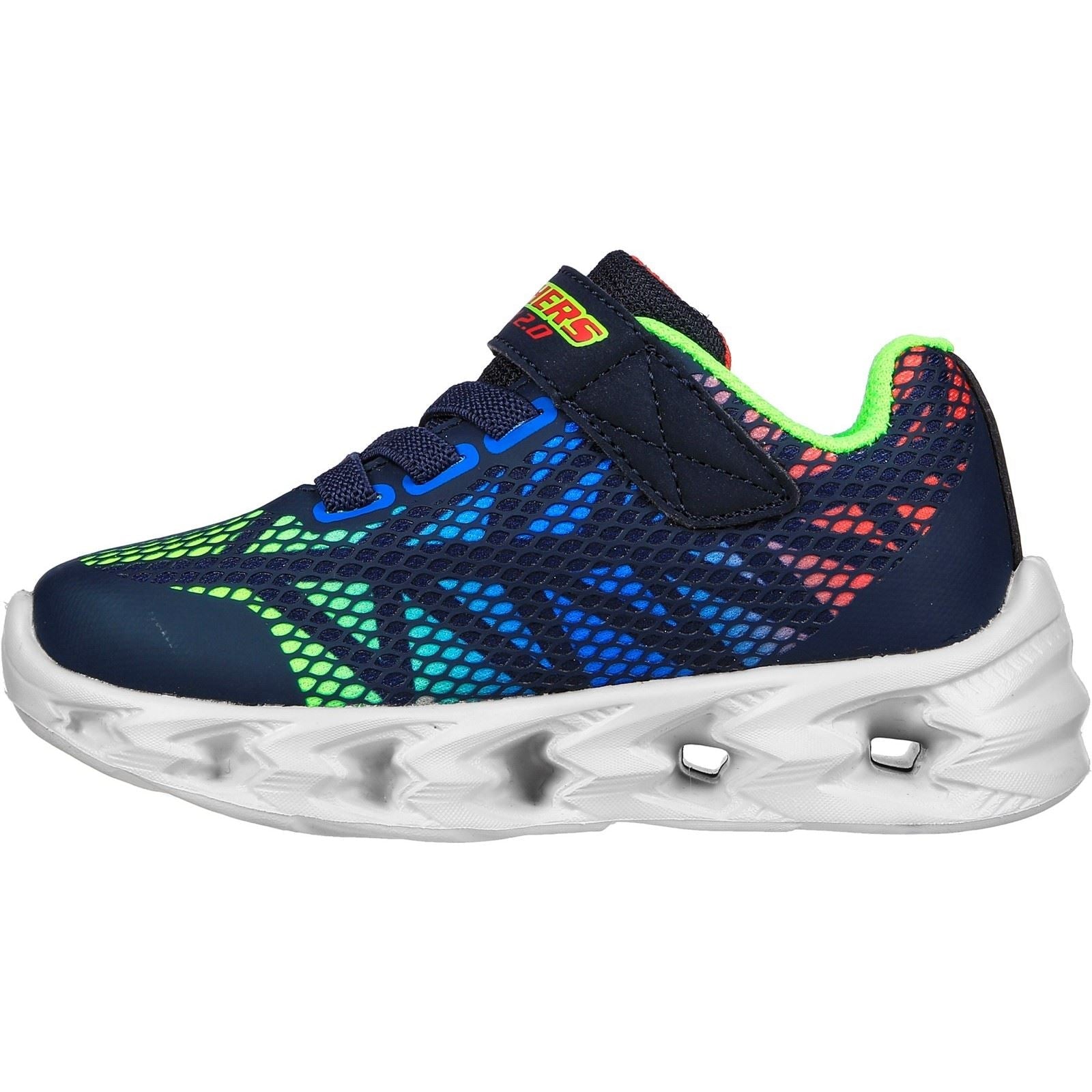 Skechers (GAR400602N) Boy's Vortex 2.0 Trainers in Navy/Multicoloured 4 to 9