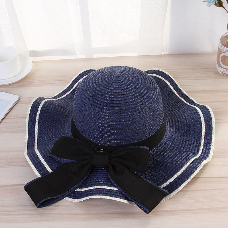 Summer Sun Straw Sunshade Panama  Fashion Bow Beach Hats