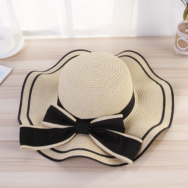Summer Sun Straw Sunshade Panama  Fashion Bow Beach Hats