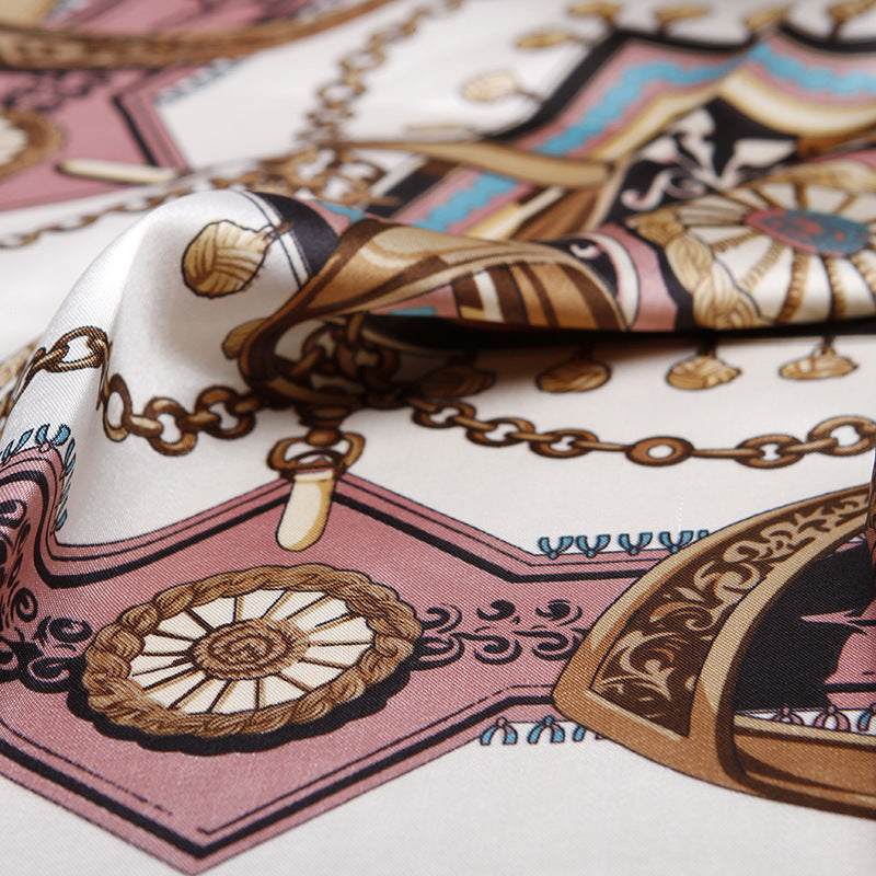 Women's 90/90cm Fashion Bandana,  Printed Silk Satin Hair Scarf, Premium Square Scarf