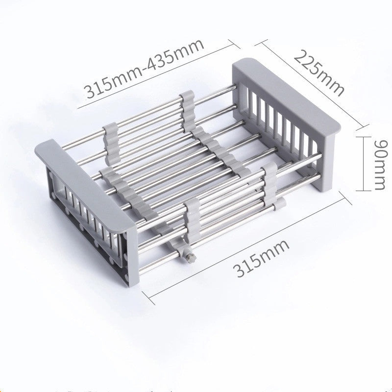 Stainless Steel Sink Drain Basket Retractable
