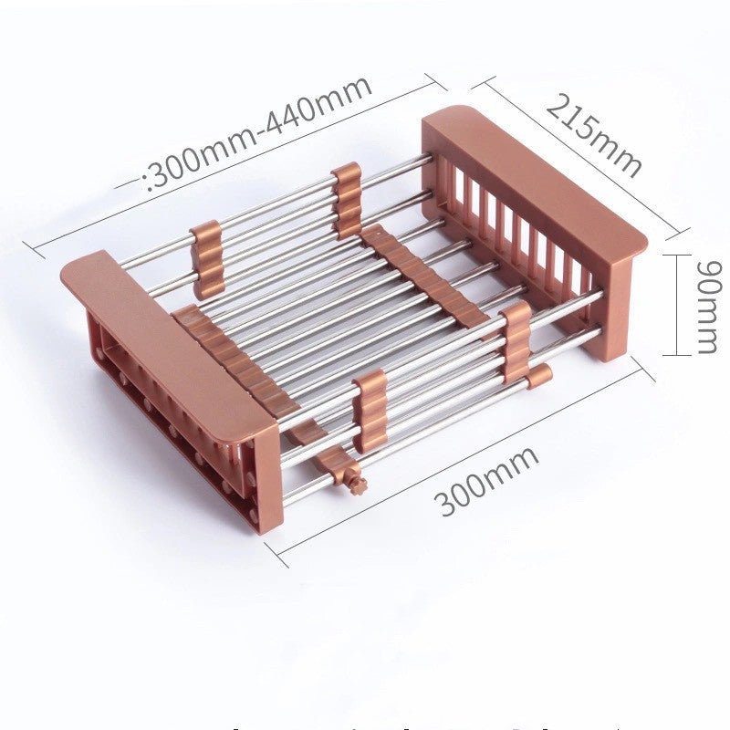 Stainless Steel Sink Drain Basket Retractable
