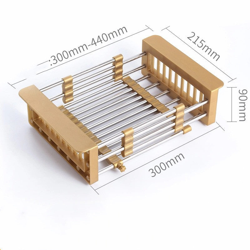 Stainless Steel Sink Drain Basket Retractable