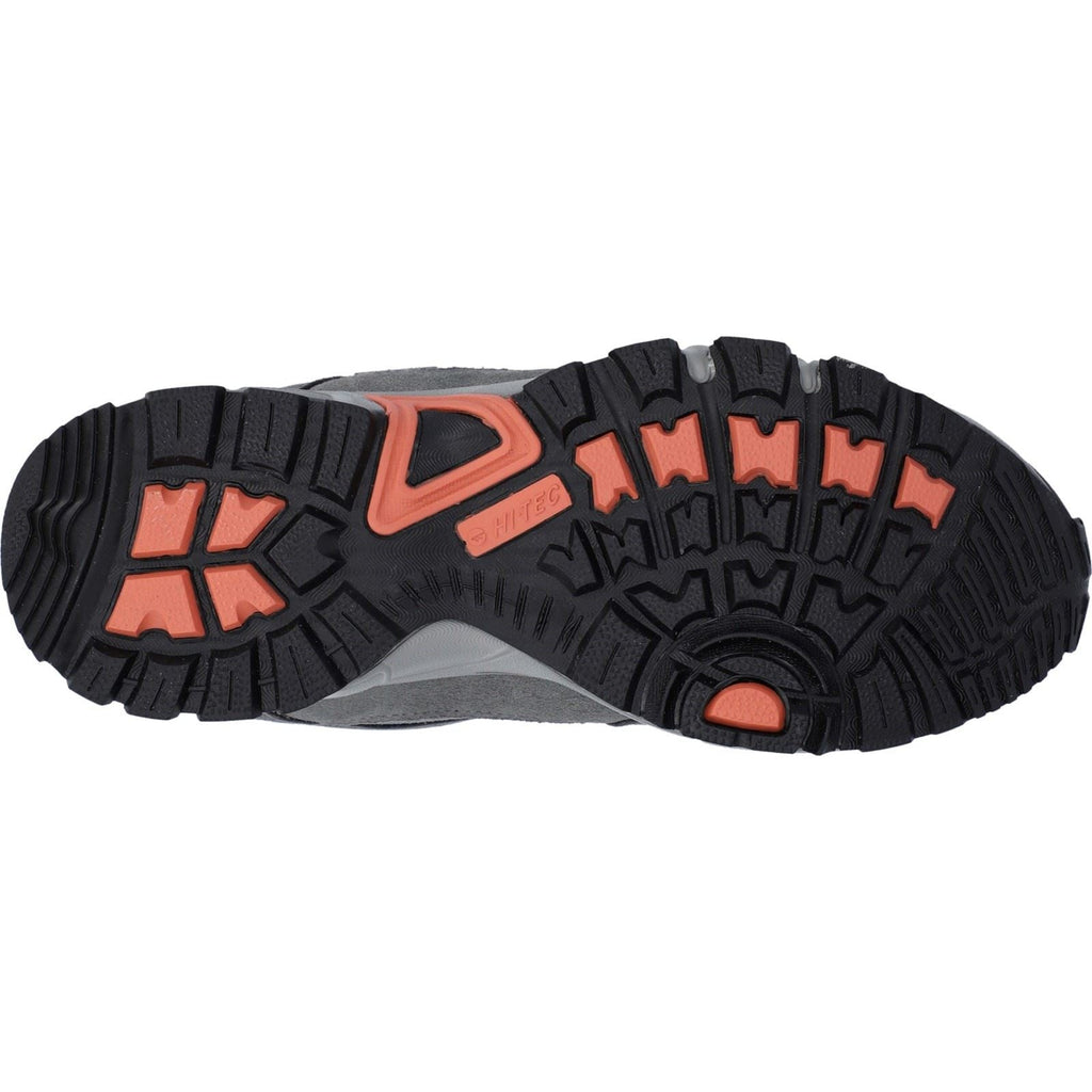 Hi-Tec Women's Auckland Lite Leather Walking Shoes in Steel/Coral/Cool Grey 4 to 8