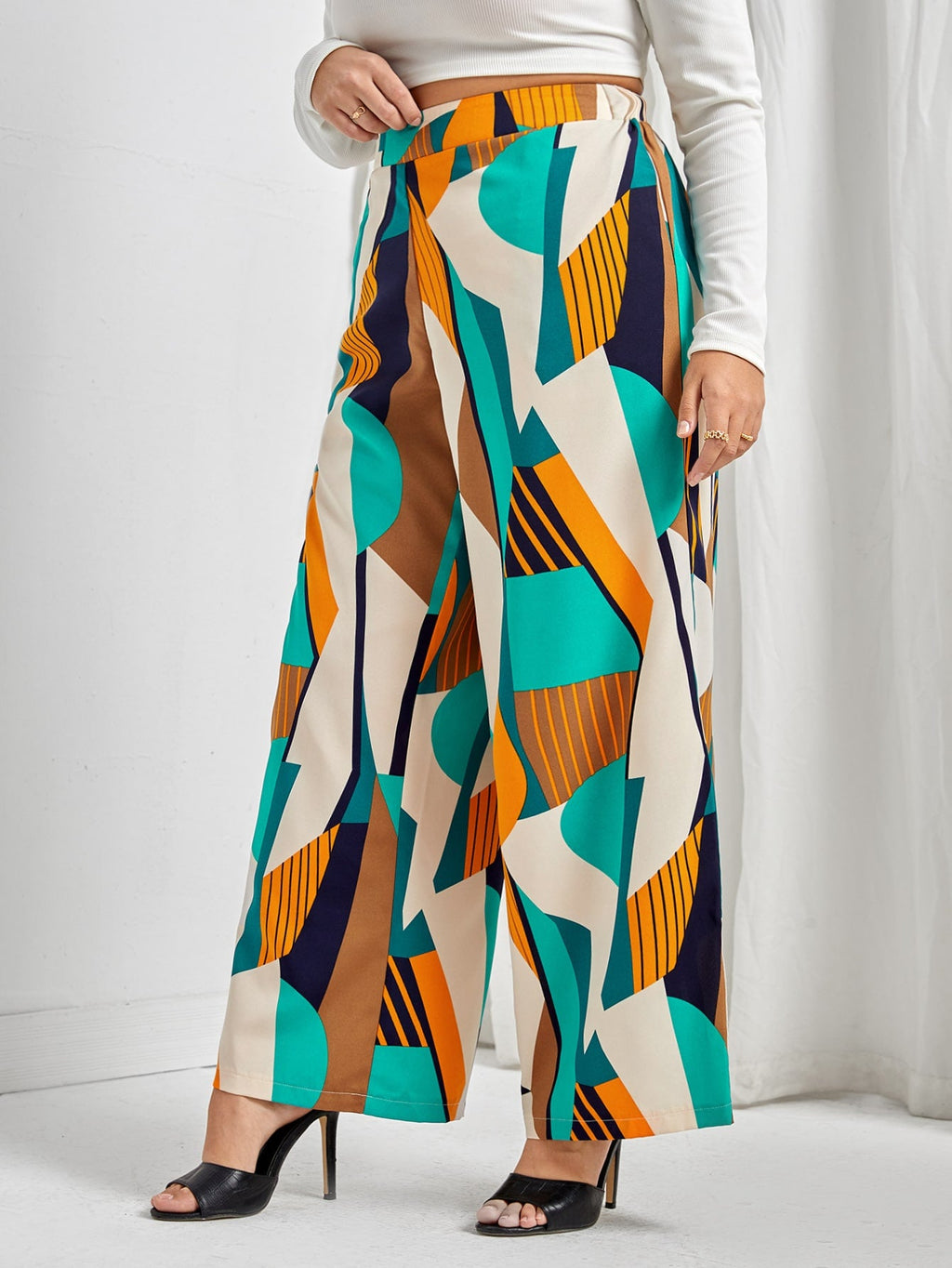 Clasi Plus Geo Print Wide Leg Trousers