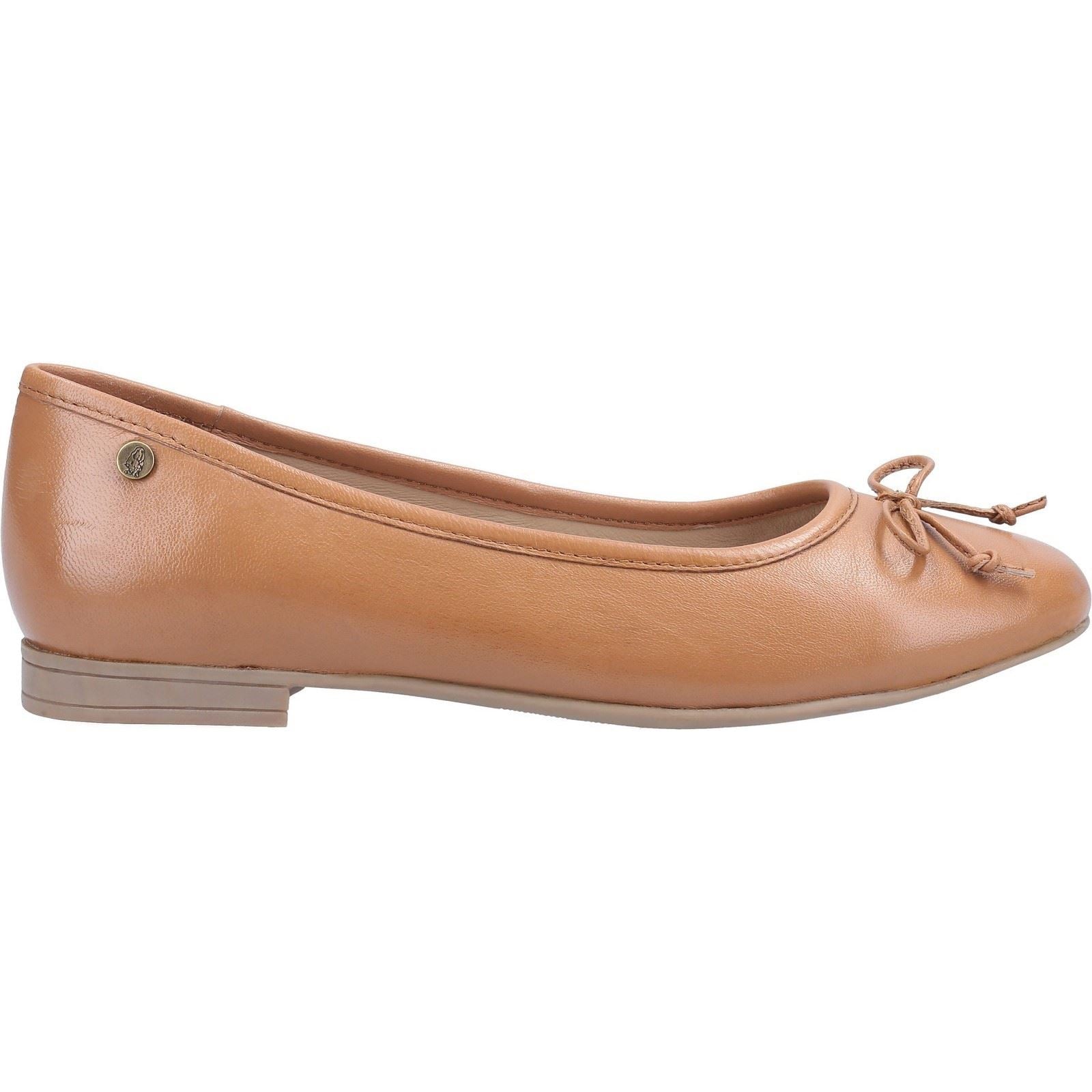Hush Puppies Naomi Slip On Ballet Pump Ladies Shoes in Tan