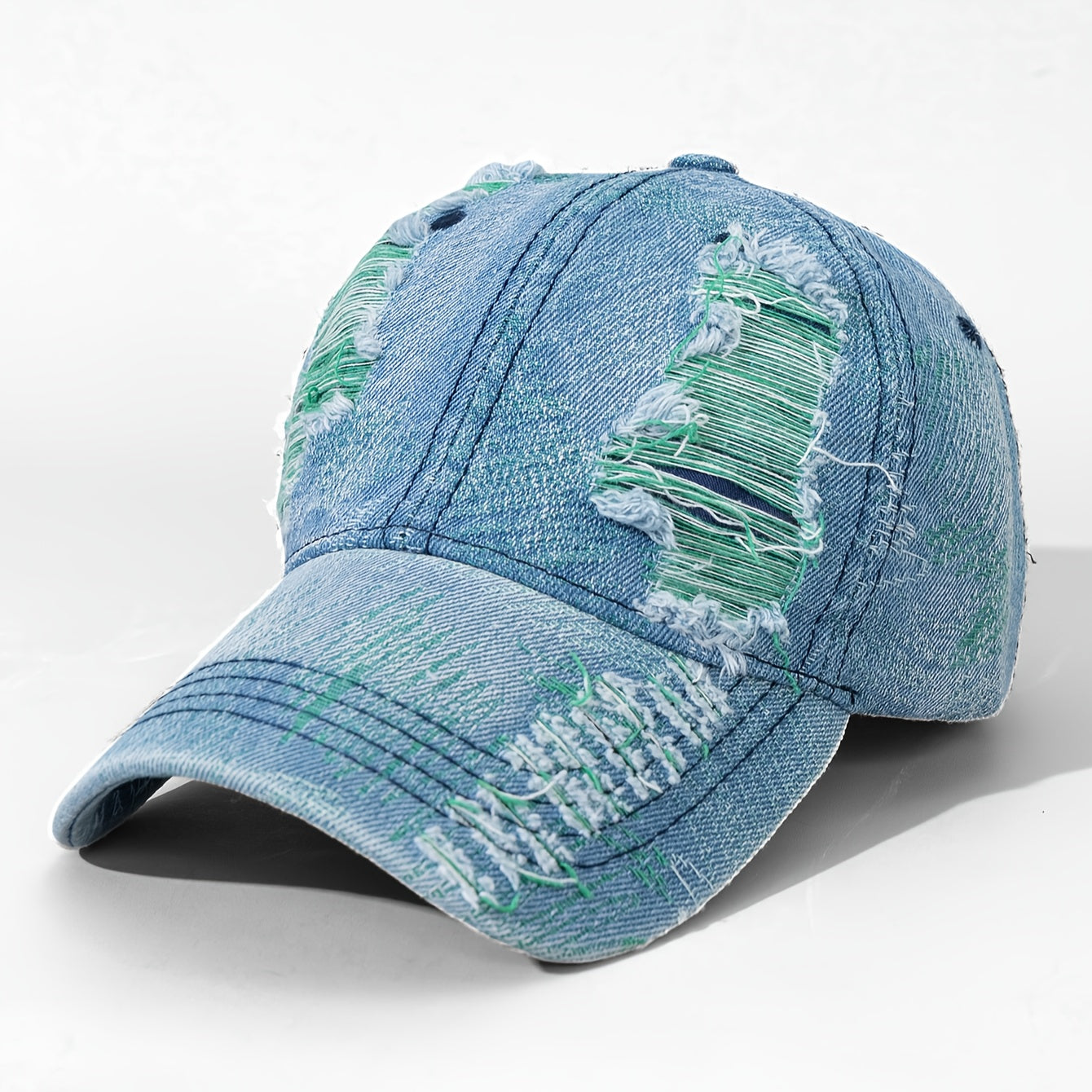 Double-Sided Large Hole Street Style Patchwork Color Stitched Dad Cap
