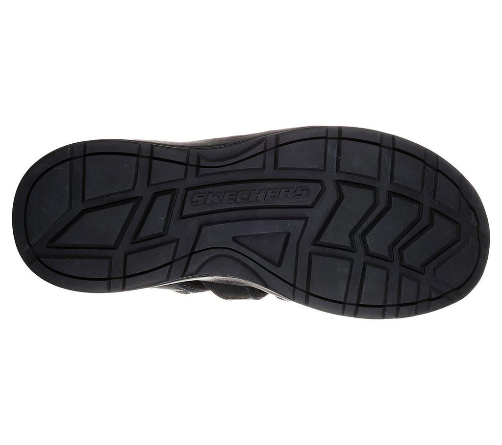 SKECHERS Men's Melbo-Journeyman Comfort Fisherman Sandal in Black