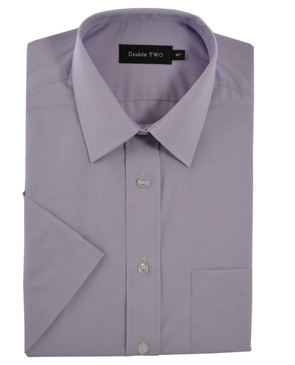 Double Two Men's Classic Cotton Blend Short Sleeve Shirt 6 Colours 14.5–23"