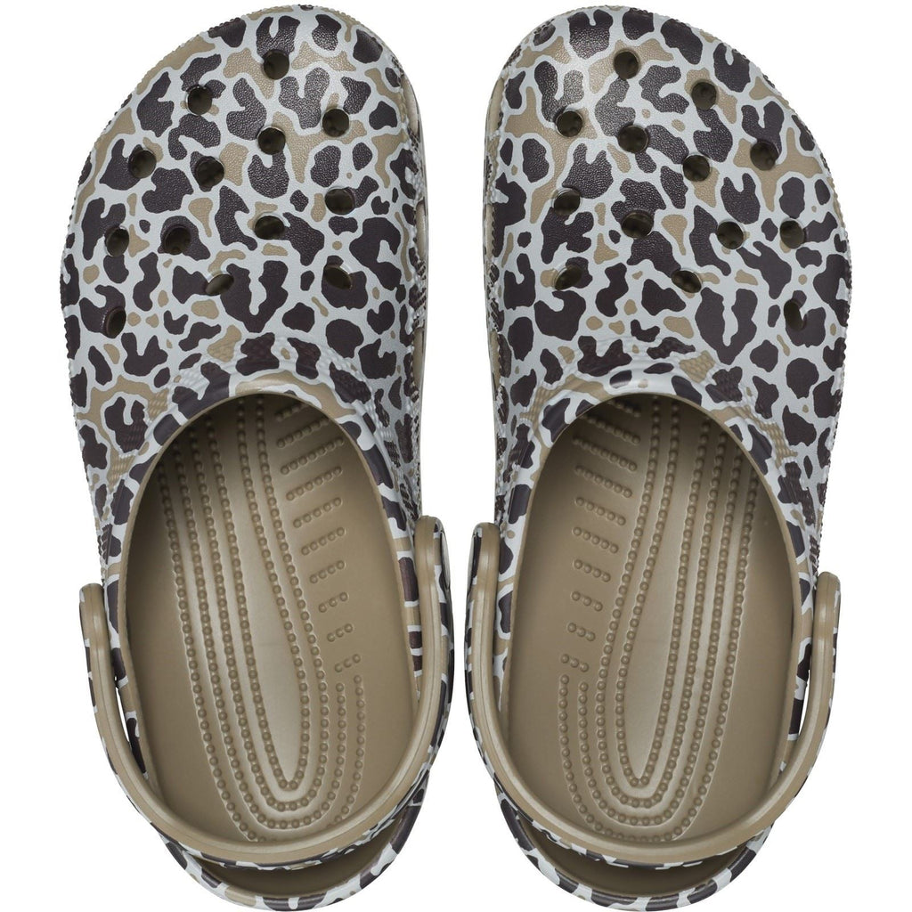 Crocs Unisex's Classic Animal Print Clog in Khaki/Leopard 4 to 8