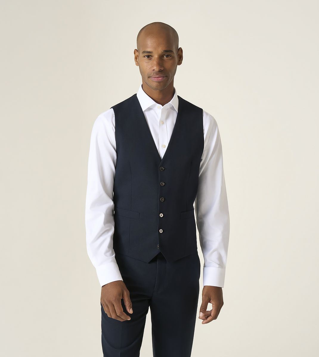 Skopes Harcourt Suit Waistcoat For Men in Navy Ink Tweed Effect, 36R-62R
